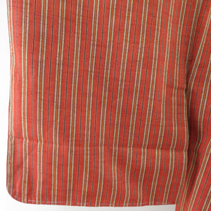 紬 着物 縞文様 袷 広衿 赤色 正絹 カジュアル着物 仕立て上がり 身丈159cm