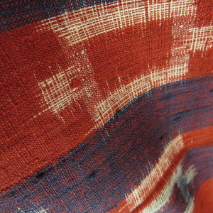 紬 着物 縞文様 袷 広衿 赤色 紺色 正絹 カジュアル着物 仕立て上がり 身丈162cm