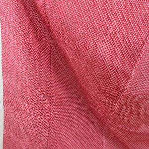 小紋 総絞り 正絹 赤色 袷 広衿 カジュアル 仕立て上がり着物 身丈165cm