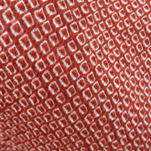 Komon total squeezed pure silk red lined lined lined collar Casual tailoring kimono 165cm