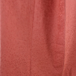色無地 袷 広衿 赤茶色 正絹 桔梗紋 一つ紋 小梅地紋 フォーマル 仕立て上がり着物 身丈159cm 中古