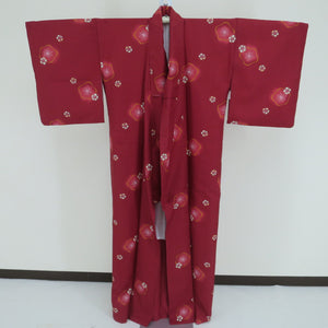 Komon Shoulder length 162.5cm (4 shaku 2 inch 8 minutes) Polyester Komon engine plum wide collar Height about 157cm in direction #1001 Used