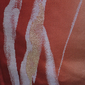 その他着物 御召 正絹 赤×紫 ラメ 袷 バチ衿 身丈約(4尺0寸3分)153cm