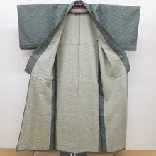 Load image into Gallery viewer, Wool kimono monarch green olight horizontal stripes Geometric Bachi Casual Kimono Tailoring Length 154 cm Used