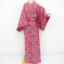 Load image into Gallery viewer, Wool kimono monarch reddish pine pine plum pattern weave textbook Bachi Casual Kimono Tailoring Length 155 cm Used