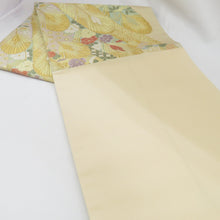Load image into Gallery viewer, Back Obi Wakamatsu Guest decoration Golden Matsuba Design Gold thread Six -handed pattern pure silk formal tailoring kimono length 432cm