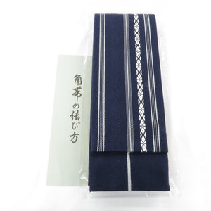 Corner cotton 100 % cotton square belt Japanese Made in Japan Deeply Deeply Black Black x White Black Blue Men's Men's Men's Men's Obi Kimono Ward Length 400cm