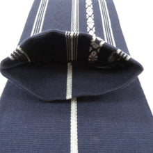 Load image into Gallery viewer, Corner 100 % cotton cotton cotton belt in Japan Made in Japan Dark blue dark blue × White dark blue gentleman male men&#39;s classic yukata band men&#39;s kimono length 400cm