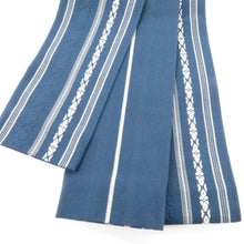 Load image into Gallery viewer, Kakubi 100 % cotton cotton cotton belt in Japan Made in Japan Donation Pattern Daish blue × White Iron Blue Men&#39;s Men&#39;s Classic Yukata Obi Men&#39;s Men&#39;s Kimono Length 400cm