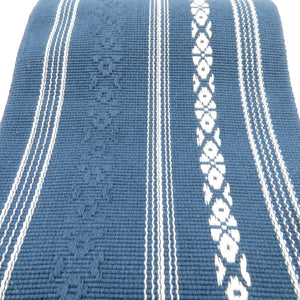 Corner 100 % cotton cotton cotton belt Japanese made in Japan Donation Pattern dark blue × white iron blue gentleman men's classic yukata belt men's kimonos length 400cm