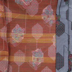 Wool Kimono Ensemble Haori Set Single Color Color Shell Pattern Pattern Pattern Bee Casual Casual Kimono Kimono 158cm Used