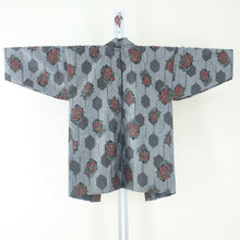 Load image into Gallery viewer, Wool Kimono Ensemble Washi Set Single Gray Color Kameko Pattern Weave Bite Bachi Casual Customer Tailoring Length 158 cm Used
