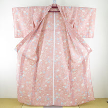 Load image into Gallery viewer, Komon Summer Kimono Pink Flower Status (from the shoulder) Approximately 4 shaku 2 inch 5 minutes (161.5cm) Bee collar