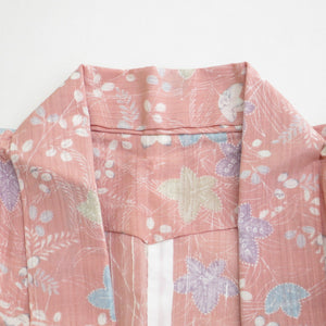 Komon Summer Kimono Pink Flower Status (from the shoulder) Approximately 4 shaku 2 inch 5 minutes (161.5cm) Bee collar