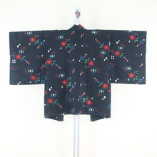 Load image into Gallery viewer, Wool Kimono Ensemble Washi Set Single Gold Black Tortoke Kasumi Weave Text-like Bachi Casual Kimono Tailoring Length 150 cm