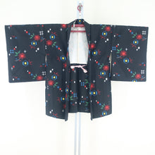 Load image into Gallery viewer, Wool Kimono Ensemble Washi Set Single Gold Black Tortoke Kasumi Weave Text-like Bachi Casual Kimono Tailoring Length 150 cm