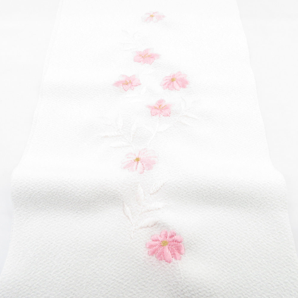 着付け小物 お買い得セット 刺繍半衿 3点セット 黒×白×カラシ 花刺繍