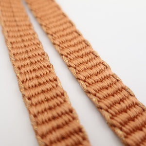 Obi -tightened brown flat group gold yarn silk 100% Formal obi 〆 Pure silk spring spring winter adult ladies women new