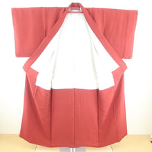 Load image into Gallery viewer, Color uniform one crest otta crapbed Bachilashi red brown pure silk tailoring rising kimono body length 152 cm beauty goods