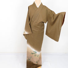 Load image into Gallery viewer, Visiting Inflict Eye Seminar Silk Silver Semi Formal Kimono Brown Tailoring Length 151 cm Unused goods