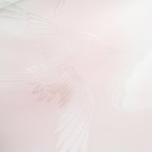 画像をギャラリービューアに読み込む, 反物 振袖用 長襦袢 ピンク 雲に鶴 ポリエステル 洗える 本振用 長さ1800cm
