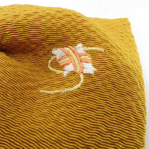 Hair ornament / Kanzashi Silk Ribbon Crepe Golden -colored Slow Wind Hanago 100 % Silk with Comes with Comes with Comes with Comedy Haika Hama Kimono Graduation