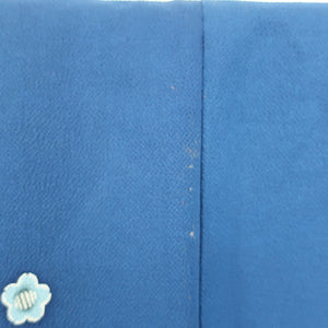 小紋 ちりめん 濃青 正絹 袷 広衿 カジュアル 仕立て上がり  身丈160cm