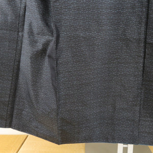 Tsumugi Kimono Kimono Navy Blue Silk Yokasumi Pattern Lined Bachi Casual Casual Tailor