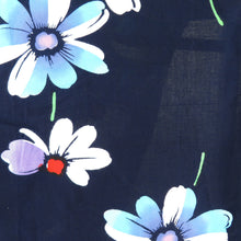 画像をギャラリービューアに読み込む, 浴衣 女性用ゆかた コーマ地 藍色 野花 木綿 夏物 レディース 仕立て上がり 身丈155cm