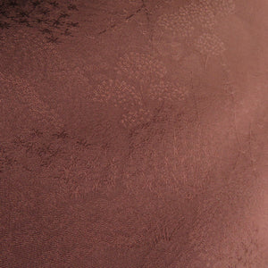 色無地 立木風景地紋 袷 広衿 紫茶色 正絹 上がり藤紋 一つ紋 フォーマル 仕立て上がり着物 身丈155cm 美品