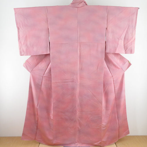 色無地 ぼかし 袷 広衿 紫色 正絹 紋なし カジュアル 仕立て上がり着物 身丈156cm 美品