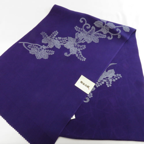 Obi -fried silk pure silk purple jagiophone 100 % silk with land pattern Formal kimono accessories