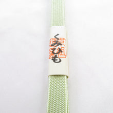 Load image into Gallery viewer, Obi Silk Silk Three Breaks Kokumi Hinakumo Hinako Mitsu Green Spring Solid Silk 100% Kikumiku Kumi Kumi Kumi Kikimono Council Made in Japan Casual Kimono Length 124cm