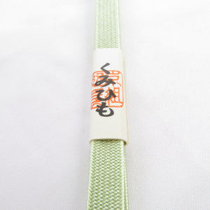 Obi Silk Silk Three Breaks Kokumi Hinakumo Hinako Mitsu Green Spring Solid Silk 100% Kikumiku Kumi Kumi Kumi Kikimono Council Made in Japan Casual Kimono Length 124cm