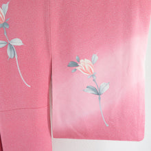 画像をギャラリービューアに読み込む, 訪問着 江戸小紋柄 花文様 ピンク色 正絹 袷 広衿 セミフォーマル 仕立て上がり 身丈160cm 美品