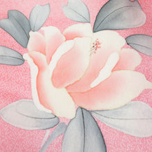 画像をギャラリービューアに読み込む, 訪問着 江戸小紋柄 花文様 ピンク色 正絹 袷 広衿 セミフォーマル 仕立て上がり 身丈160cm 美品