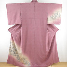 Load image into Gallery viewer, Visit clothes Same Shark Komonkara Kimbun Bun Purple Pure Silk Wide Collar Sword Gate Crest One Crest Semi -Formal Tailor