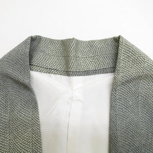 Komon Shark Public Green Blur Vertical Striped Person (from the shoulder) Approximately 4 shaku 7 minutes (154.5cm) Casual dressing Practice Bee collar lined pure silk