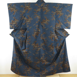 Tsumugi Kimono Oshima Tsumugi Rural Weaving Popular Lined Collar Black Black Black Black Pure Silk Casual Casual Kimono