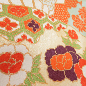Visit Dressing Fan Palace Foil Orange Silk Pure Silk Wide Collar No Semi -formal tailoring up 162cm