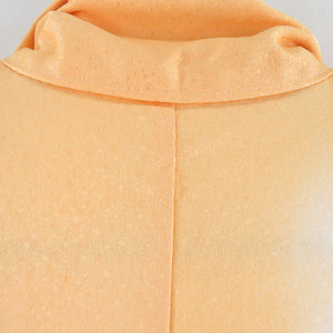 訪問着 扇子文様 箔 橙色 正絹 袷 広衿 紋なし セミフォーマル 仕立て上がり 身丈162cm