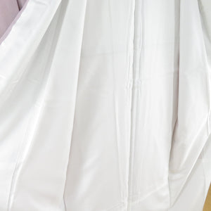 小紋 袷 椿柄 洗える ポリエステル 紫色 広衿 カジュアル 仕立て上がり着物 身丈160cm 美品