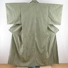 Load image into Gallery viewer, Tsumugi Kimono Ensemble Yokomo Oshima Punpon Punpon Matcho Lined Road Midwear Set Casual Kimono Tailor 153cm Beauty