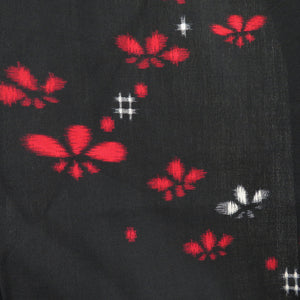 ウール着物 単衣 黒色 井桁に梅柄 織り文様 バチ衿 カジュアルきもの 仕立て上がり 身丈147cm 美品