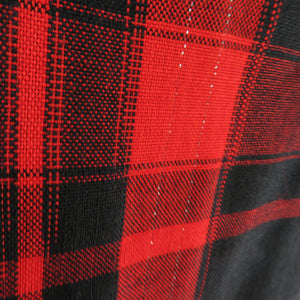 Wool kimono single clothes red / black lattice pattern woven pattern Bee collar casual kimono tailoring