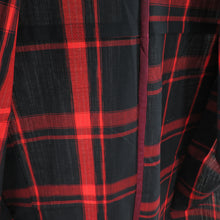 Load image into Gallery viewer, Wool kimono single clothes red / black lattice woven pattern Bee collar Casual Kimono tailoring