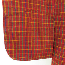 Load image into Gallery viewer, Wool kimono single clothes red lattice woven woven pattern Bachi collar Casual Kimono tailor height 151cm