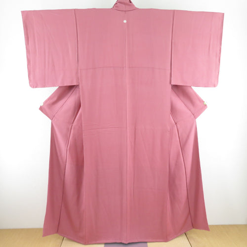 色無地 袷 広衿 紫色 正絹 一つ紋 紗綾型地紋 蔦紋 セミフォーマル 仕立て上がり着物 身丈158cm 美品