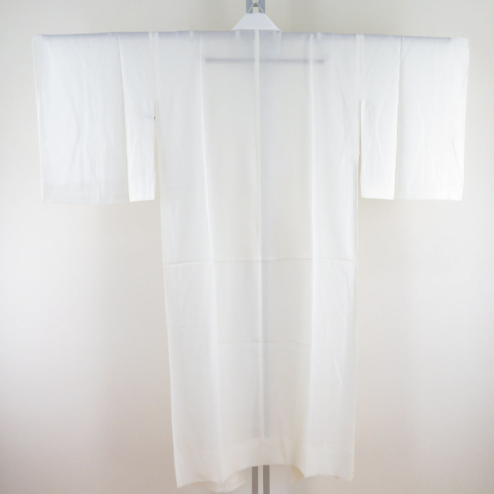 襦袢 絽 夏用 白色 長襦袢 単衣 バチ衿 正絹 半衿付 夏物 仕立て上がり フォーマル 身丈134cm 美品