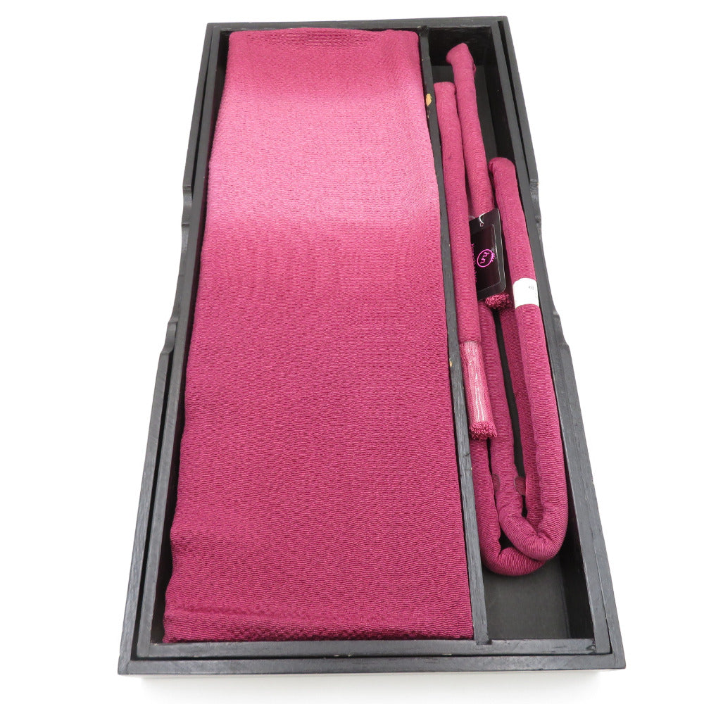 hiromichi nakano (ヒロミチナカノ) 帯締め・帯揚げセット 正絹 丸組紐 縮緬 ぼかし 紫色 絹100% 和装小物
